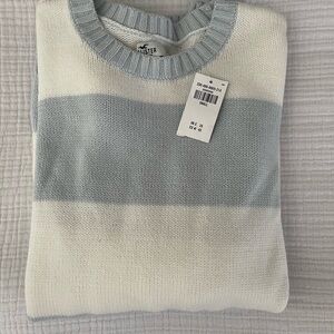 Blue and white striped hollister sweater